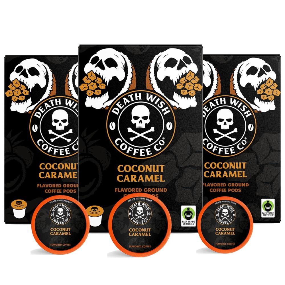 image:imageDeath Wish Coffee Coconut Caramel Coffee Pods 30 Count1 Count Pack of 30
