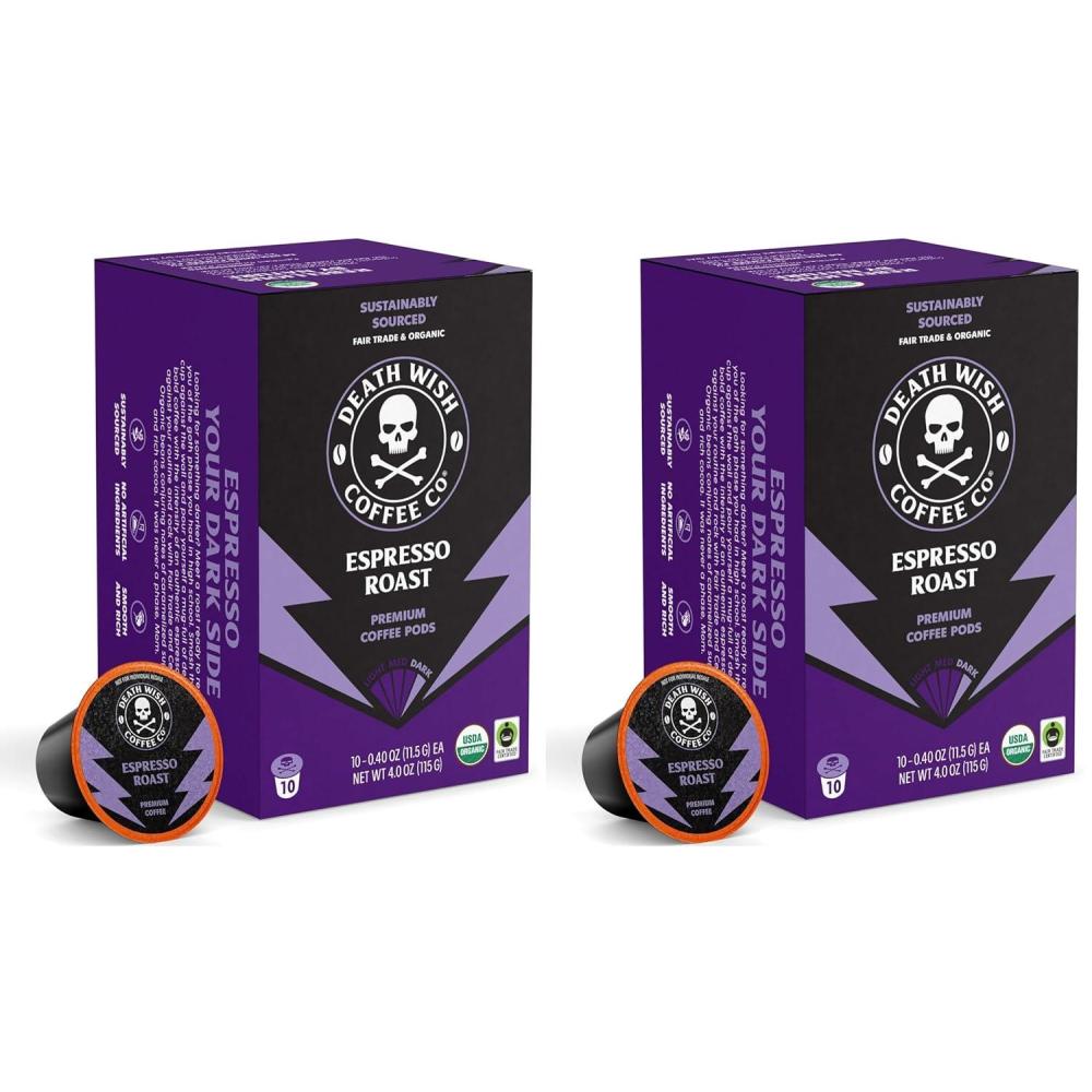 image:imageDeath Wish Coffee Organic and Fair Trade Light Roast Coffee Pods 50 CountEspresso