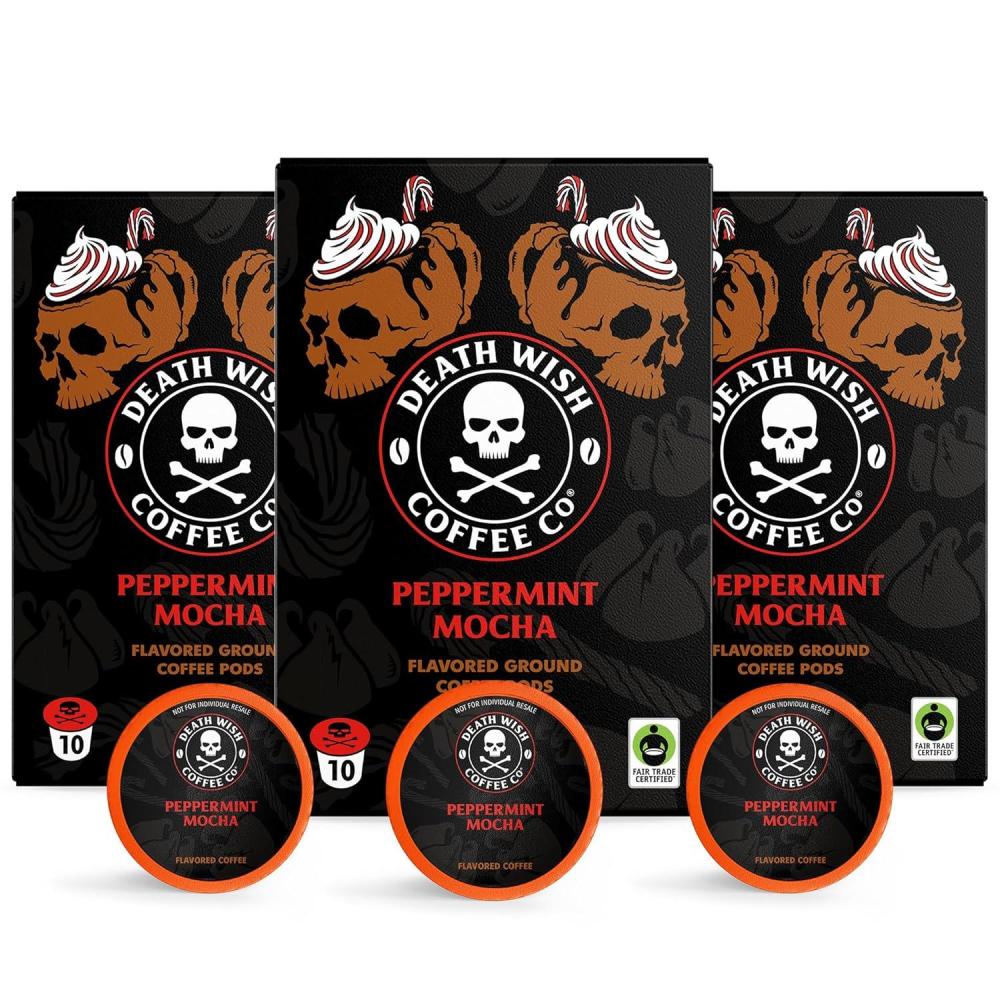 image:imageDeath Wish Coffee Organic and Fair Trade Light Roast Coffee Pods 50 CountPeppermint