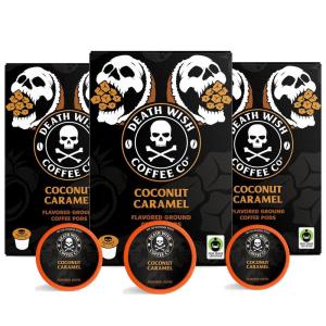 Death Wish Coffee, Coconut Caramel Coffee Pods (30 Count)(1 Count (Pack of 30))