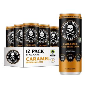 Death Wish Coffee, Iced Coffee Cold Brew, 8g Protein, Fair Trade (Vanilla Latte)(Caramel Latte)