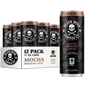 Death Wish Coffee, Iced Coffee Cold Brew, 8g Protein, Fair Trade (Vanilla Latte)(Mocha Latte)