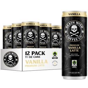 Death Wish Coffee, Iced Coffee Cold Brew, 8g Protein, Fair Trade (Vanilla Latte)(Vanilla Latte)