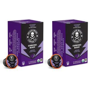 Death Wish Coffee, Organic and Fair Trade, Light Roast Coffee Pods (50 Count)(Espresso)
