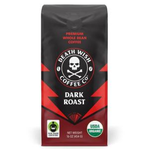 Death Wish Coffee, Valhalla Java Odinforce Blend Whole Bean, USDA Organic and Fair Trade, 12 oz (Pack of 1)(Dark Roast)