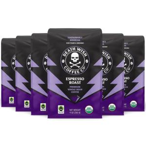 Death Wish Coffee, Valhalla Java Odinforce Blend Whole Bean, USDA Organic and Fair Trade, 12 oz (Pack of 1)(Espresso)