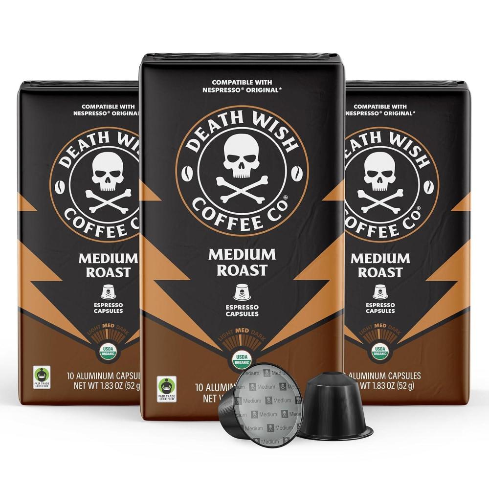 image:imageDeath Wish Coffee Capsules Compatible with Nespresso Original Machines Dark RoastMedium Roast