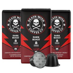 Death Wish Coffee, Capsules Compatible with Nespresso Original Machines, Dark Roast(Dark Roast)