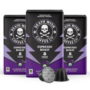 Death Wish Coffee, Capsules Compatible with Nespresso Original Machines, Dark Roast(Espresso)