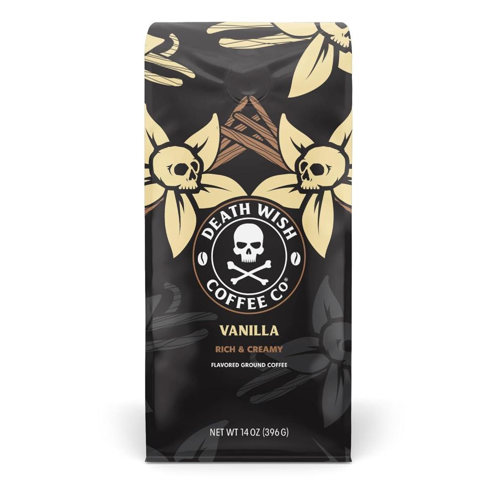 image:imageDeath Wish Coffee Power Surge Ground Coffee Naturally Higher Caffeinated Coffee Certified Fair Trade and Organic 16 ozVanilla